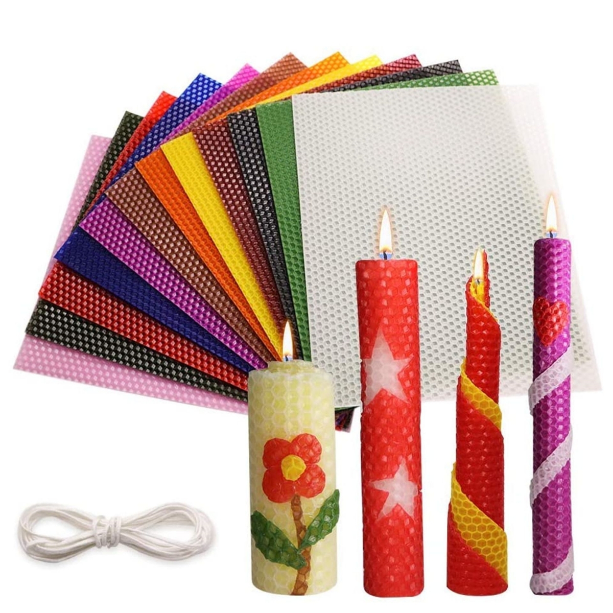 Candle Making With Beeswax - 13pcs 20*20cm Color Beeswax Sheet Candle