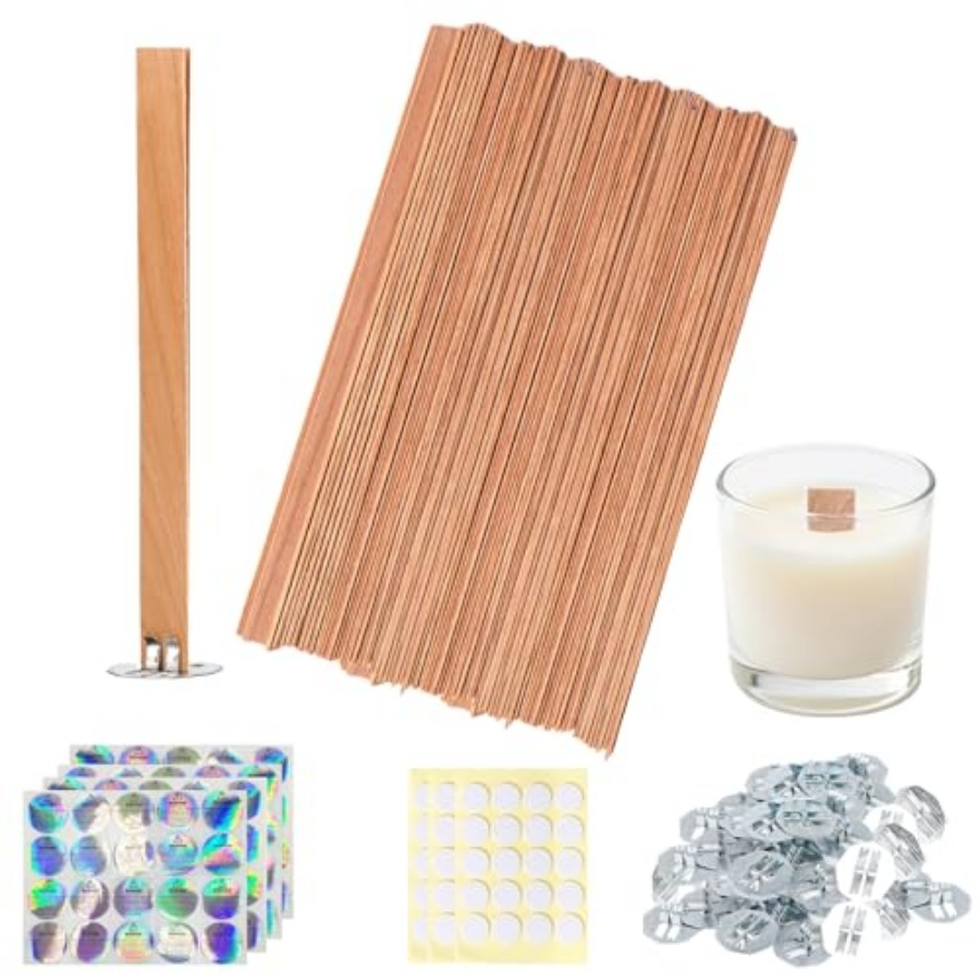 Candle Warning Label - 100 Pcs Cherry Wood Candle Wicks
