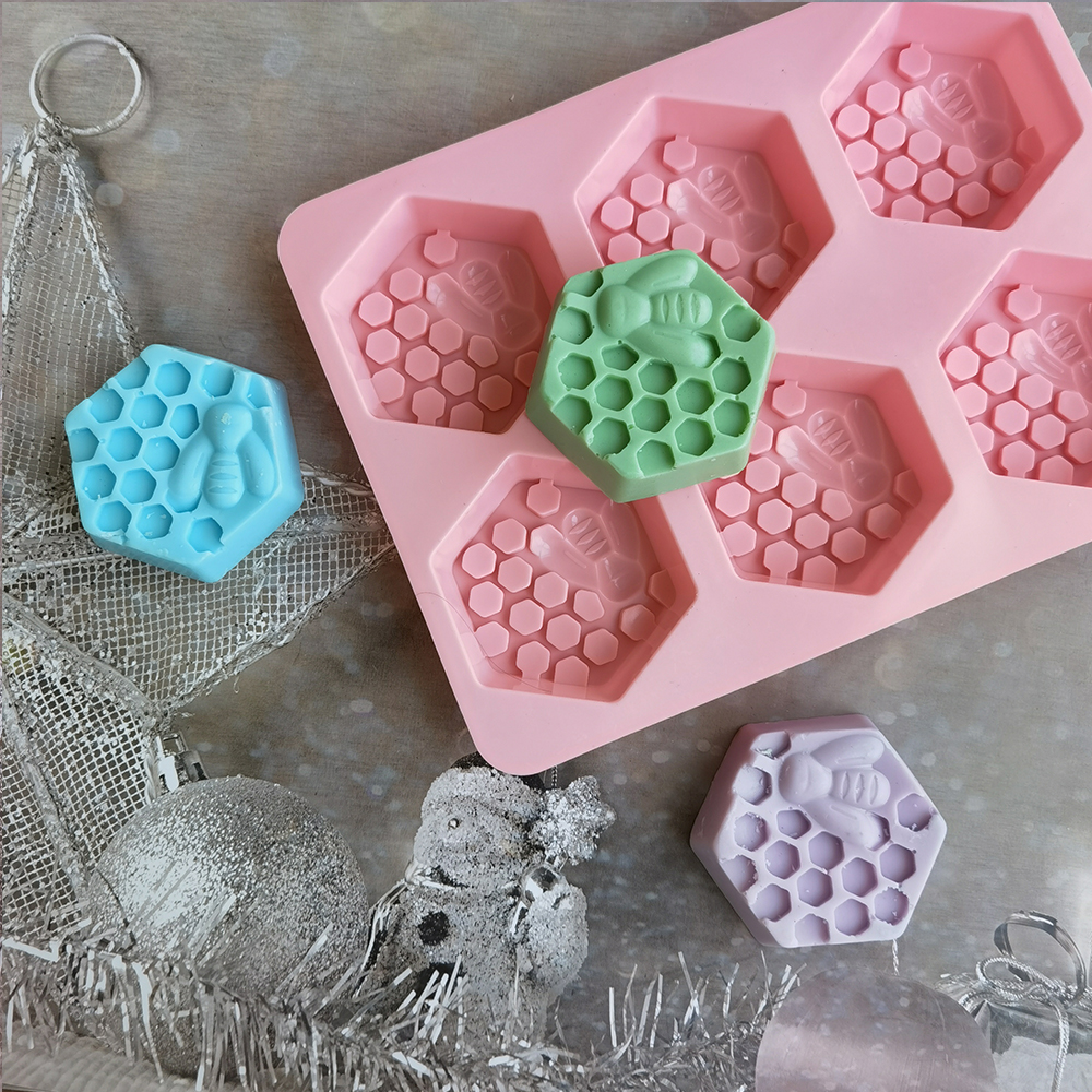 Silicone Hexagonal Bee Soap Mo - đánh giá và giá Candle Making Video