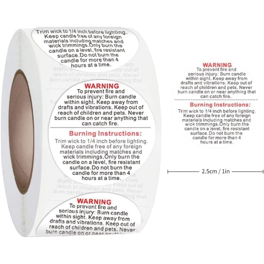 500Pcs White Candle Warning La - đánh giá và giá Candle Warning Label