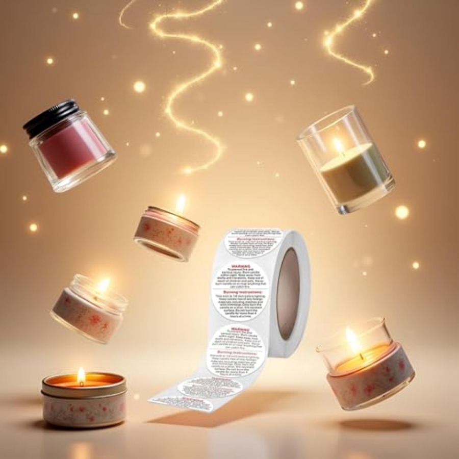 500Pcs White Candle Warning La - đánh giá và giá Candle Warning Label