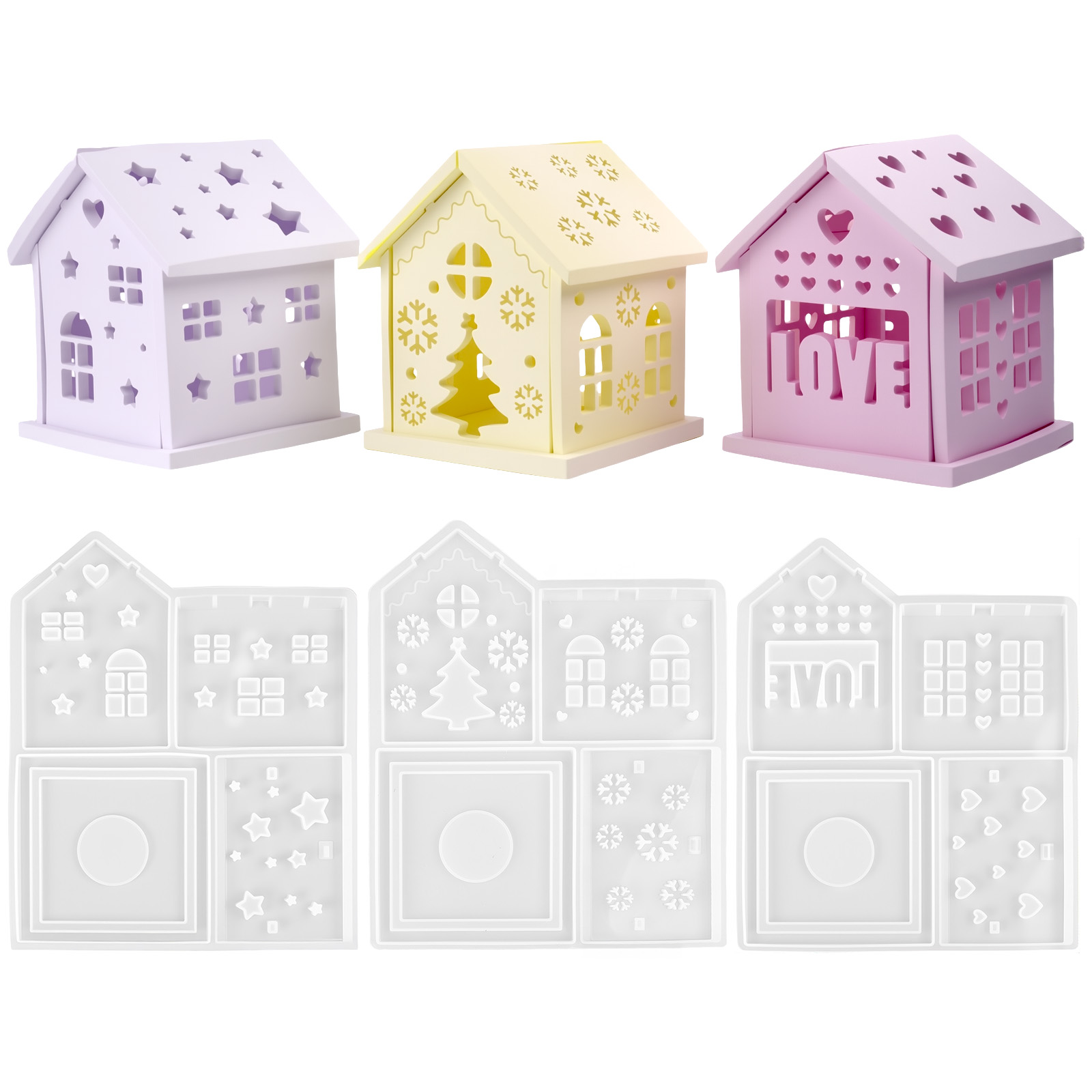 3D House Silicone Mold DIY Chr - đánh giá và giá Candle Making Ideas
