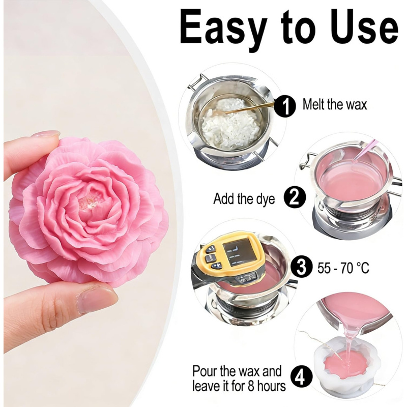 4Flower Candle Mold Set，Used f - đánh giá và giá Candle Making Video
