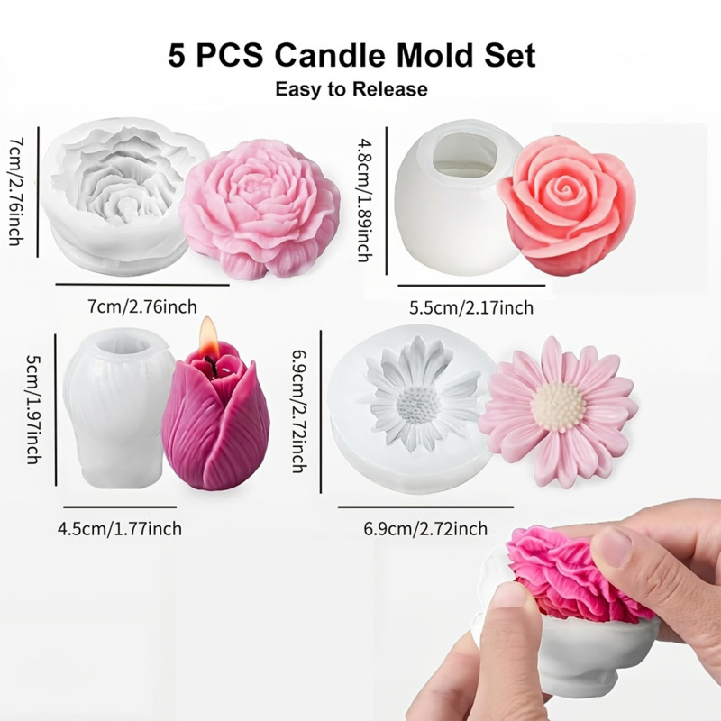 4Flower Candle Mold Set，Used f - đánh giá và giá Candle Making Video