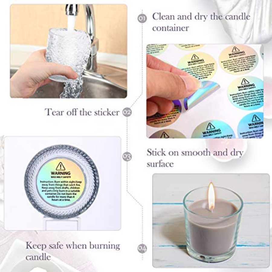 Holographic Pcs Candle Warning - đánh giá và giá Candle Warning Label