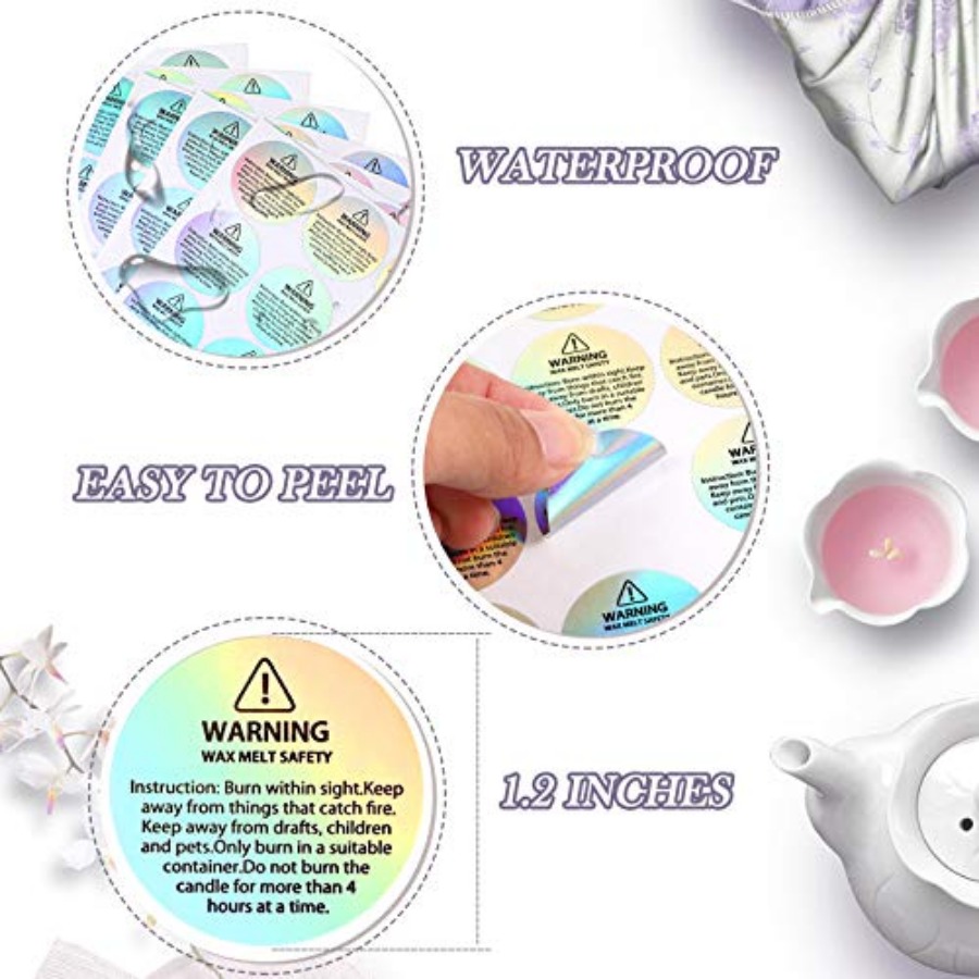 Holographic Pcs Candle Warning - đánh giá và giá Candle Warning Label