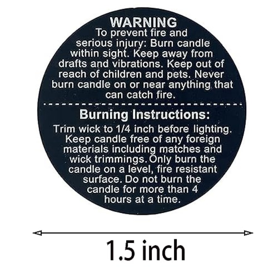 Black 1000 PCS Candle Warning  - đánh giá và giá Candle Warning Label