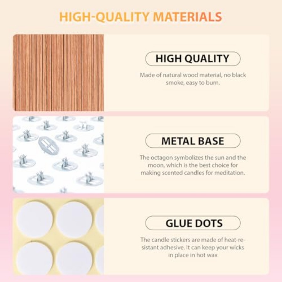 100 Pcs Cherry Wood Candle Wic - đánh giá và giá Candle Warning Label