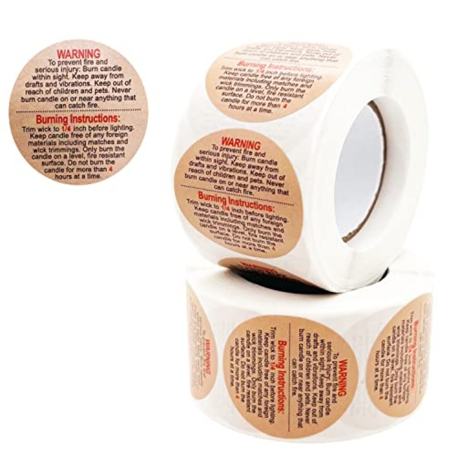 1000 Pcs Warning Labels, 1.5 I - đánh giá và giá Candle Warning Label
