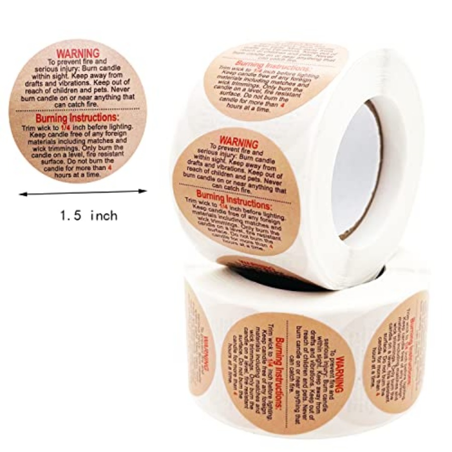 1000 Pcs Warning Labels, 1.5 I - đánh giá và giá Candle Warning Label