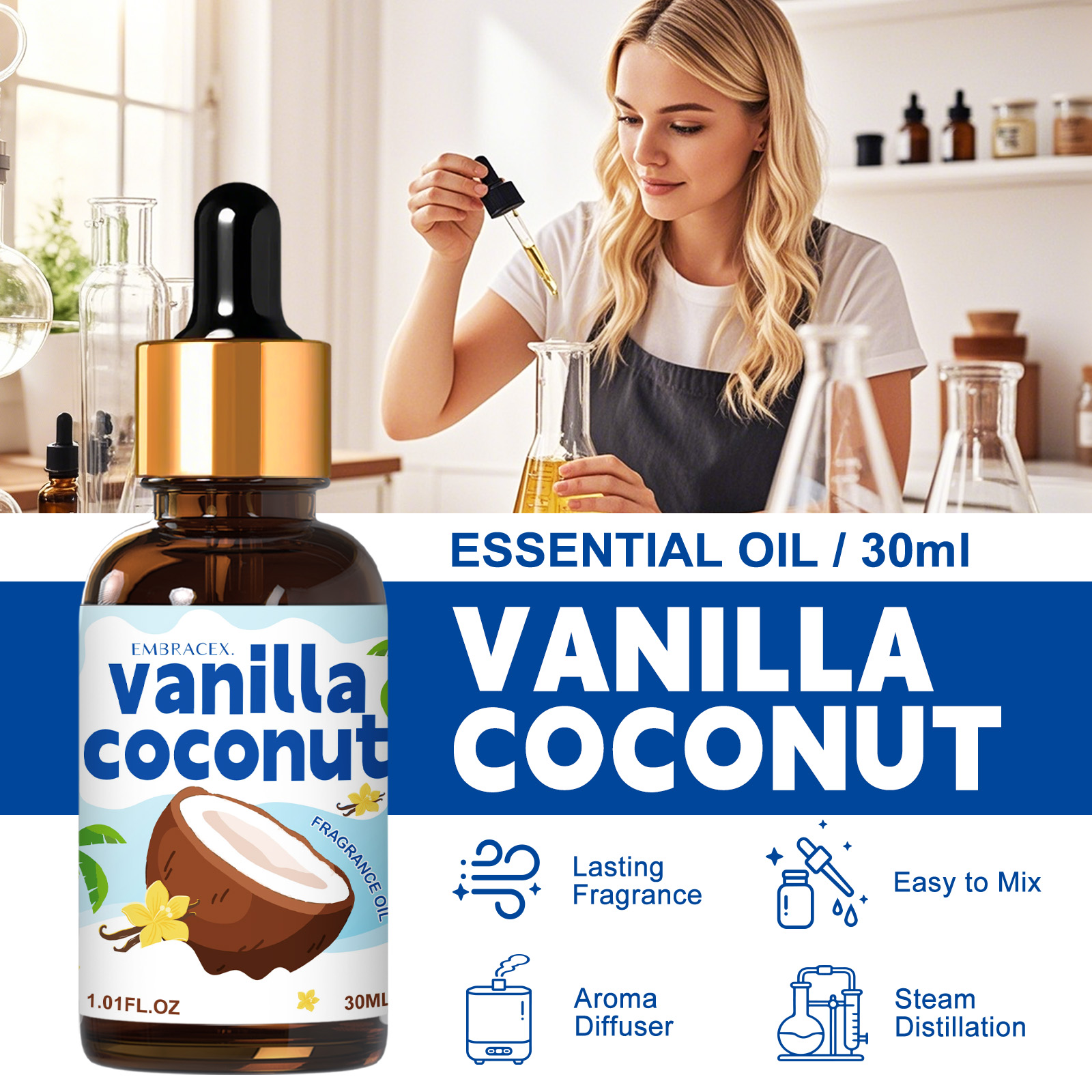 30ml Vanilla Coconut Essential - đánh giá và giá Candle Making Oil Scents