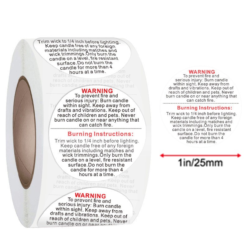 500Pcs White Candle Warning La - đánh giá và giá Candle Warning Label