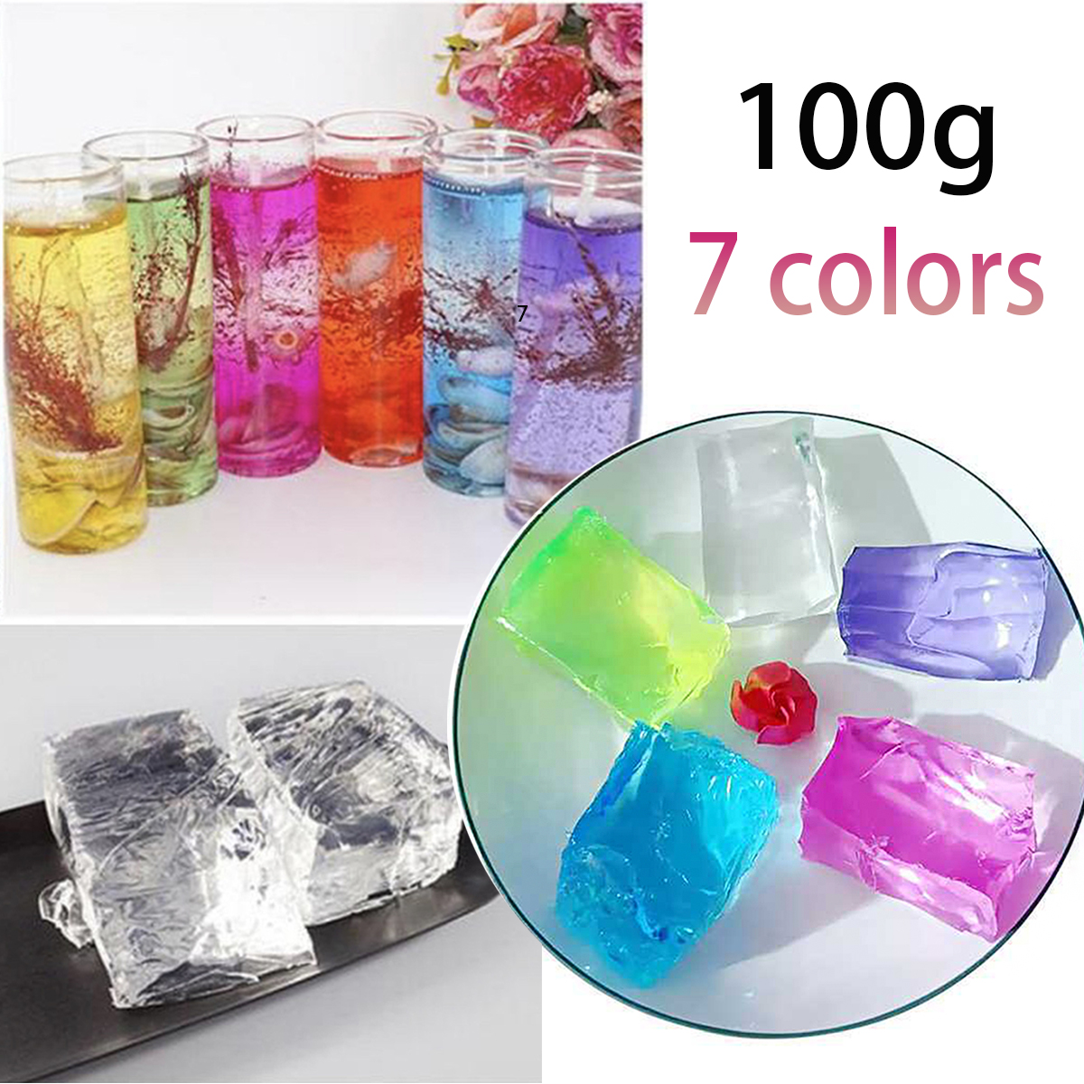 100G 7Colors Jelly Wax DIY Han - đánh giá và giá Candle Making Video
