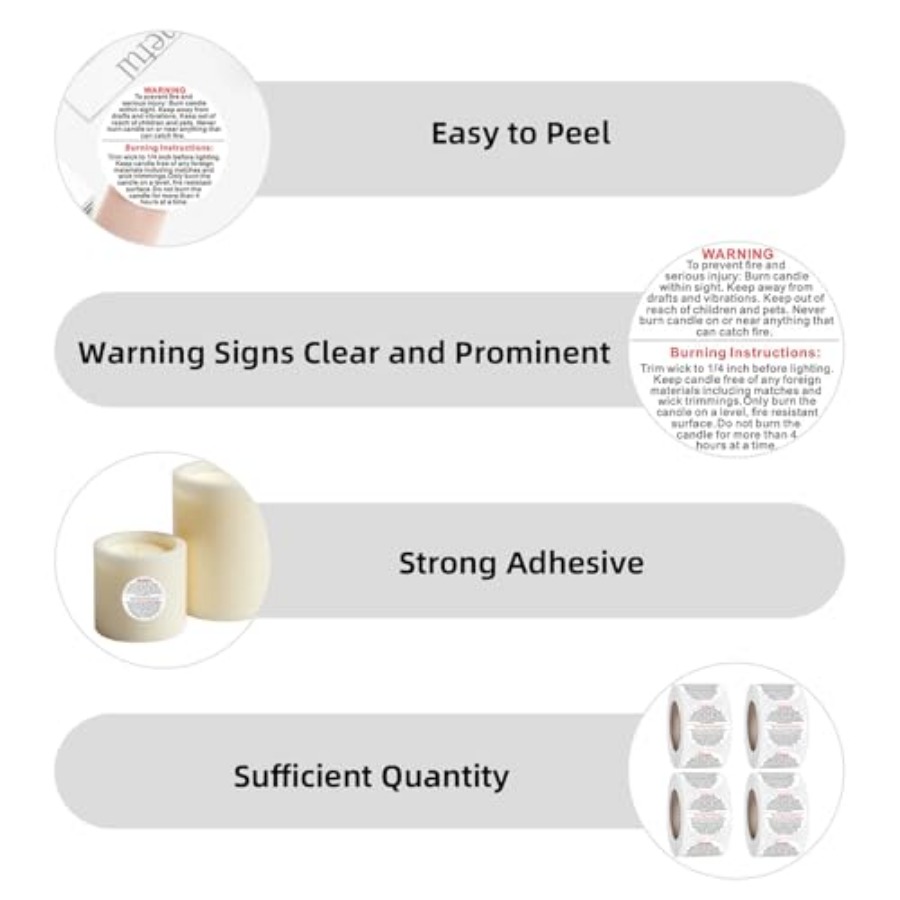 2000PCS Candle Warning Labels: - đánh giá và giá Candle Warning Label