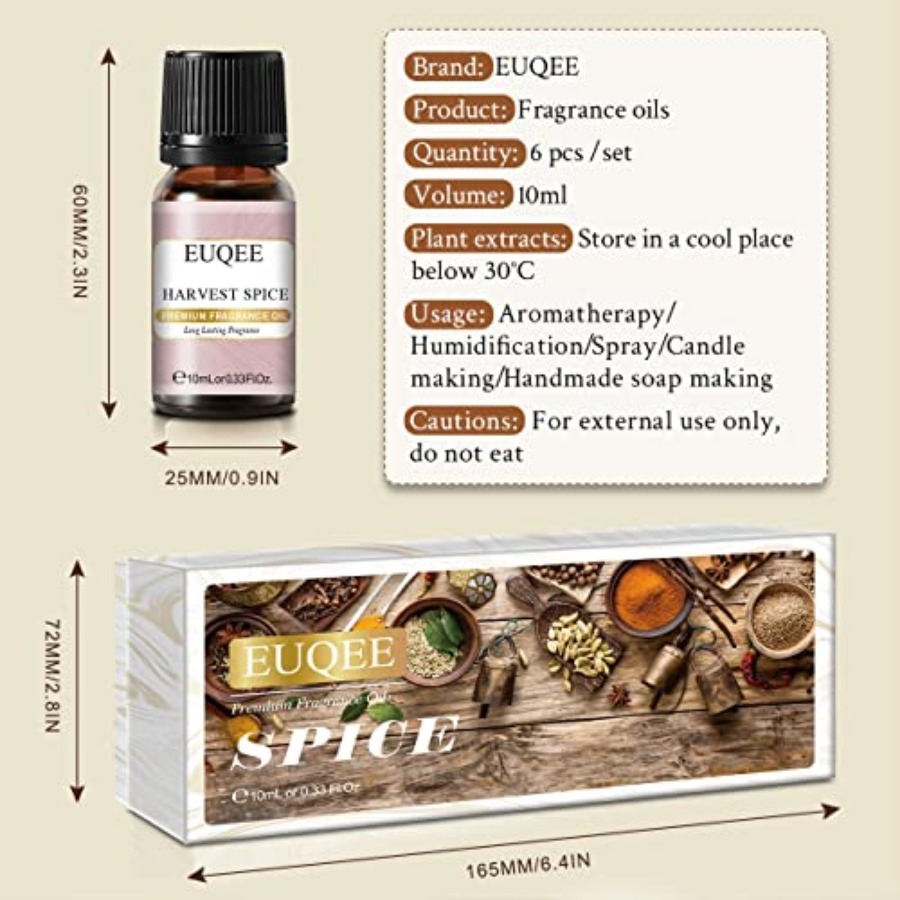 EUQEE 6PCS Spice Autumn Fragra - đánh giá và giá Candle Making Oil Scents
