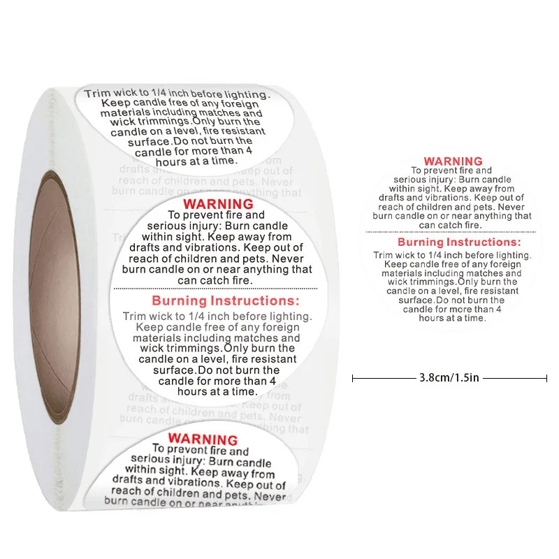 500PCS Waterproof Candle Warni - đánh giá và giá Candle Warning Label