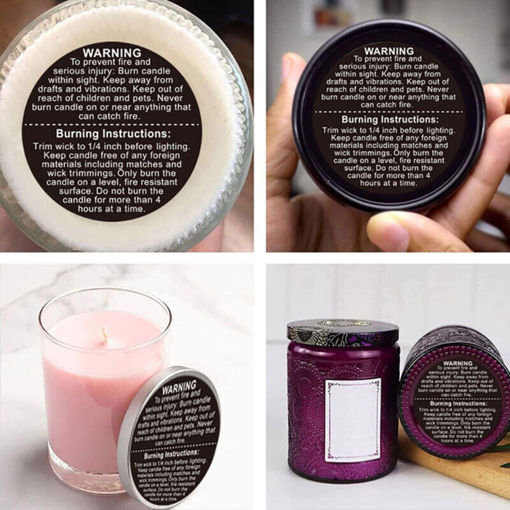 Self-adhesive Label Circular W - đánh giá và giá Candle Warning Label