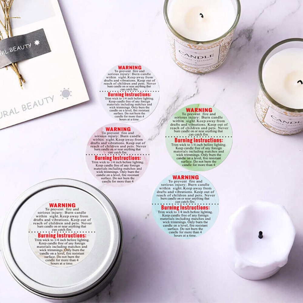 Self-adhesive Label Circular W - đánh giá và giá Candle Warning Label