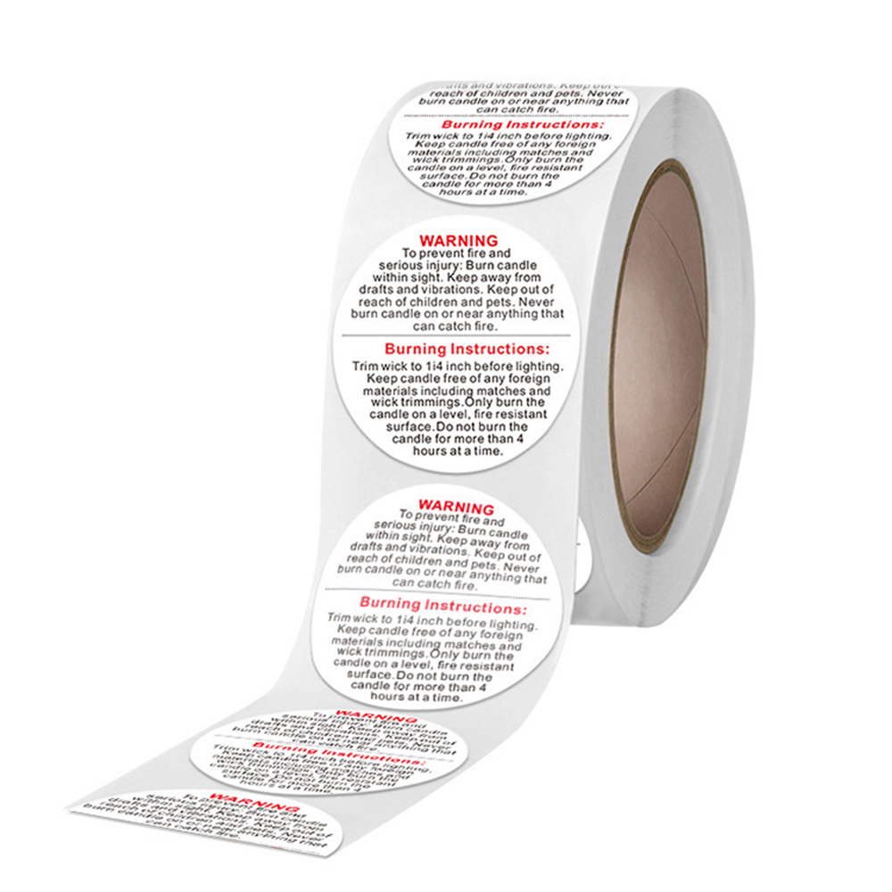 500pcs/roll 1.5inch Candle Jar - đánh giá và giá Candle Warning Label