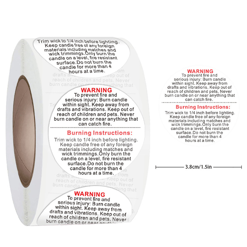 1Roll Fragile Stickers Candle  - đánh giá và giá Candle Warning Label